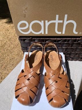 Earth Belita Leather Fisherman Sandals Alpaca Women's Size 8M NIB